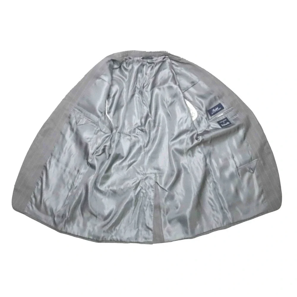 Polo Ralph Lauren Blue Label Gray Pinstripe Blazer Jacket Mens Size 42L